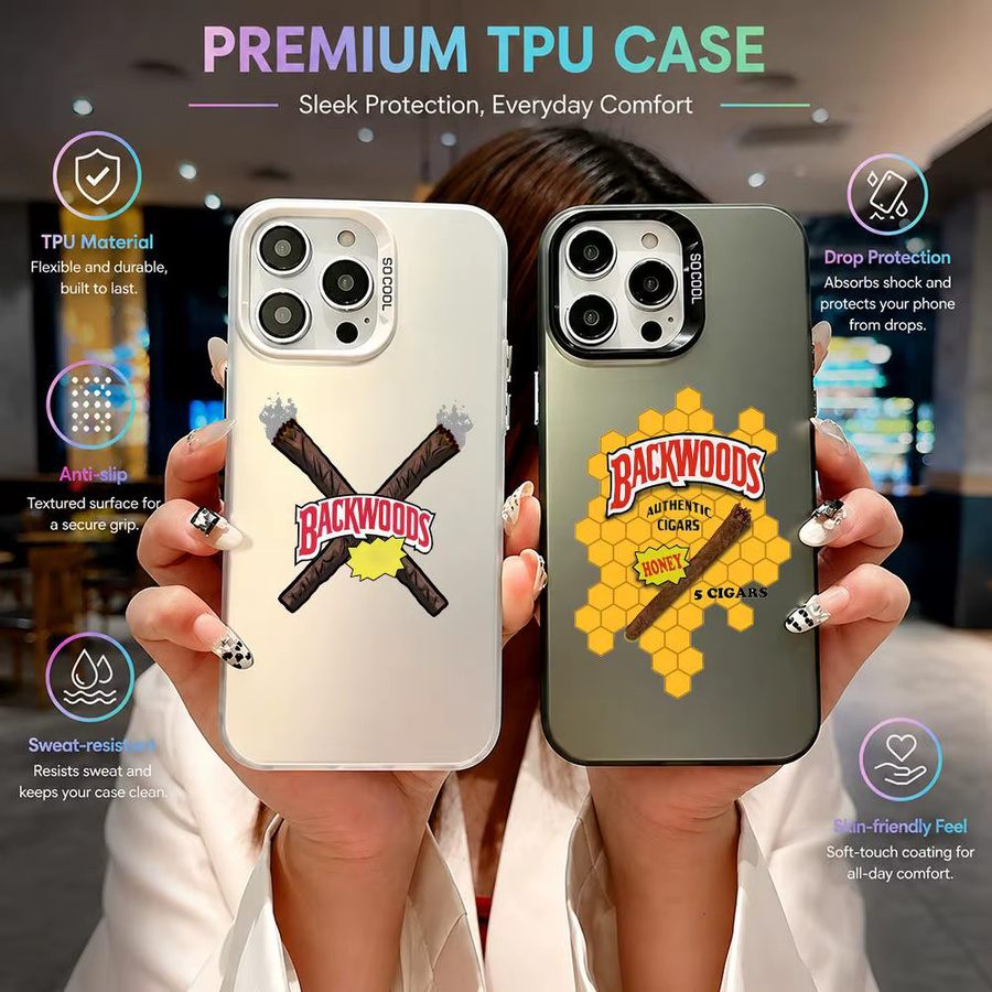 Backwoods Logo Handyhülle Aurora TPU für iPhone 11 bis 17 Pro Max in Multicolour, Schwarz und Transparent, stoßfeste und schlanke Schutzhülle - Bild 1