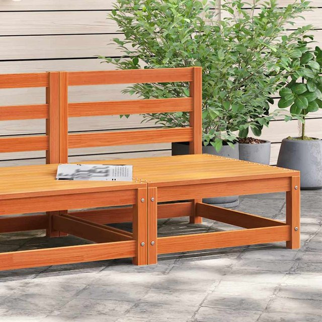 vidaXL Gartensofa aus Massivholz ohne Armlehnen, Farbe Braun, B/T/H: 70 x 70 x 67 cm - Bild 3