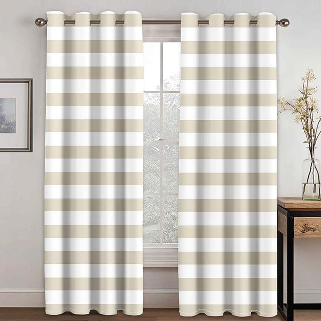 Binchi Outdoor Equipment Moderner Vorhang mit Schwarz-weißem Dreieck-Polylinien-Print, Semi-transparent, 1-teilig, Breite: 100 cm, Höhe: 160 cm - Bild 1