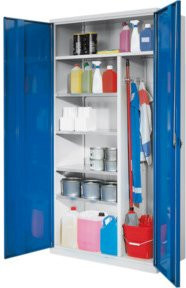 Kappes Putzmittelschrank ErgoPlus in Grau mit Vollblechtüren, 4 Fachböden und Schloss - Bild 1