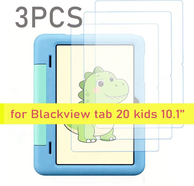 3er-Pack Blackview Tab 20 Kids Displayschutzfolie aus Glas, 10,1 Zoll, 9H Härtegrad, HD klar, transparent - Bild 1