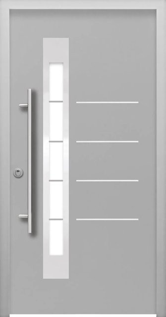 Splendoor Thermospace Sicherheits-Haustür Berlin Prime RC2K in Grau mit Glaseinsatz, linksanschlagend, B/H: 110 x 210 cm - Bild 1