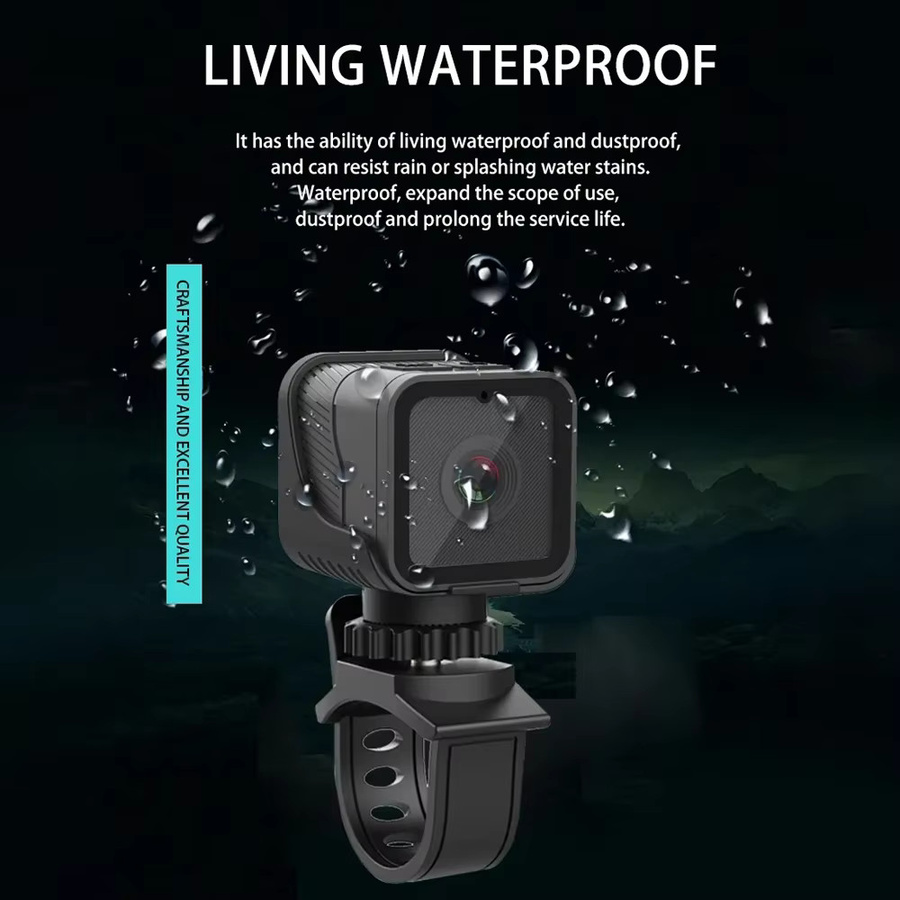 POVCAN Action Camera 1080P HD wasserdichte Sport-Minikamera mit WiFi in Schwarz - Bild 4