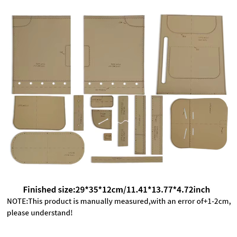 YOMDID 15er Set Leder-Schablonen für die DIY-Herstellung von Umhängetaschen, Rucksäcken und Schultaschen - Bild 3