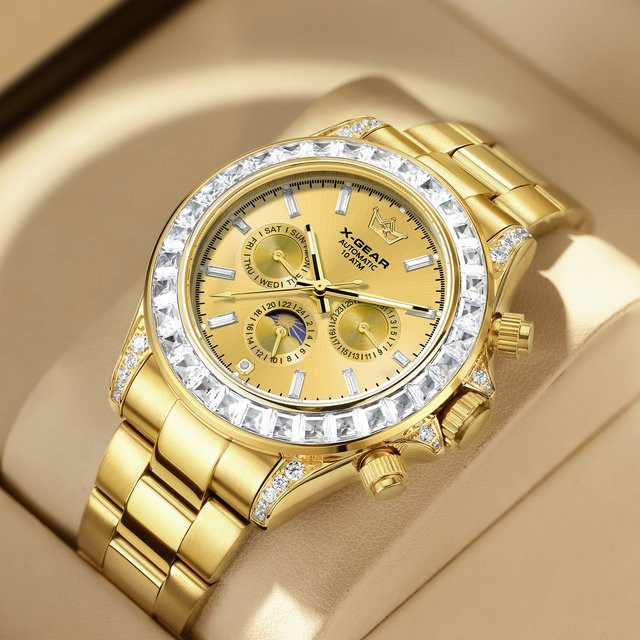 X-GEAR Armbanduhr, Automatik, Edelstahl, Gold, Herren - Bild 1