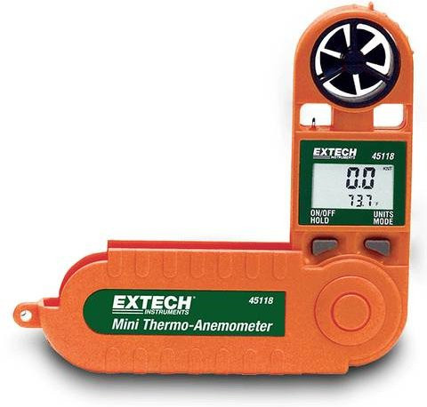 Extech 45118 Mini-Thermo-Anemometer in Orange mit Messbereich von 1,1 bis 20 m/s - Bild 1