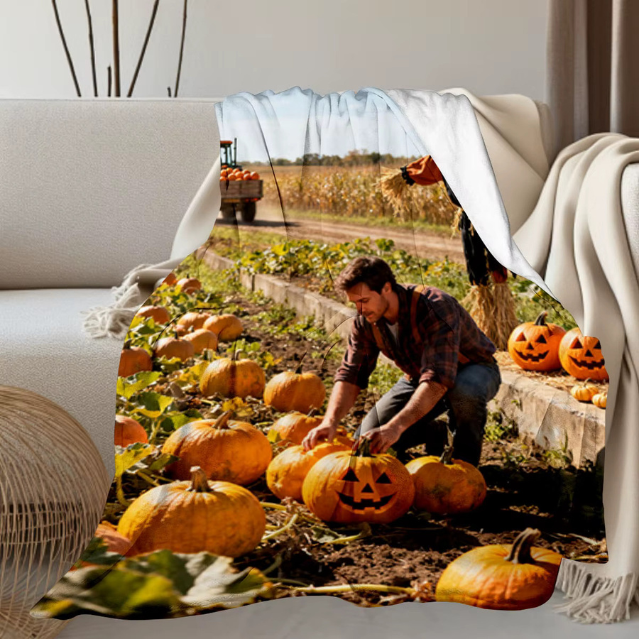 Personalisierte Halloween-Fotodecke von SRH aus weichem Flanell für Sofa und Bett, B/T/H: 100 x 75 x 1 cm - Bild 6
