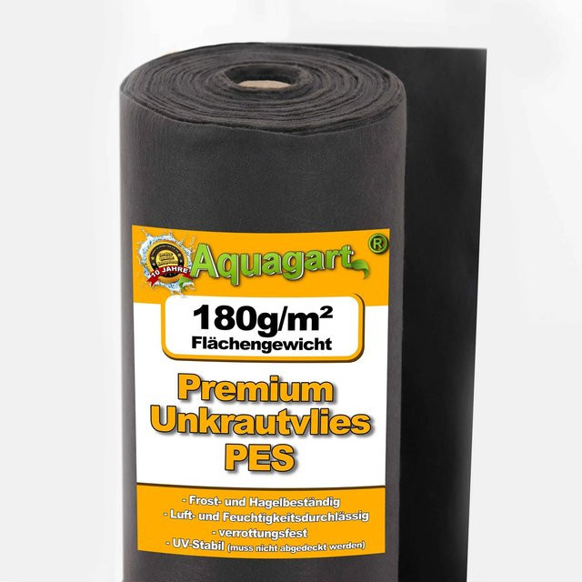 Aquagart Unkrautvlies Mulchvlies aus biologischen Polyesterfasern, Schwarz, 500 m², Breite: 2 m - Bild 2