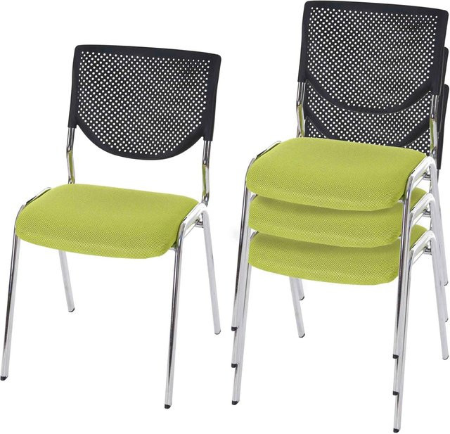 PROREGAL 4er-Set Besucherstühle Konferenzstühle aus Stoff in Grün, stapelbar, H x B x T: 83 x 49 x 58 cm, Sitzhöhe: 46 cm - Bild 1