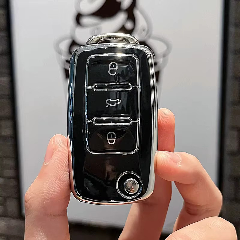 Schutzhülle für Autoschlüssel aus TPU für VW Volkswagen Golf 4 5 6 Bora Jetta Passat Polo Touran und Skoda mit 2 oder 3 Tasten - Bild 4