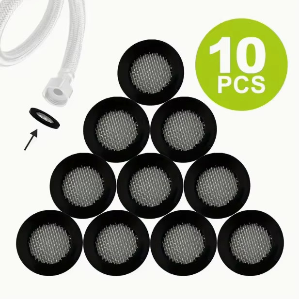10 Stück O-Ring-Dichtung 1/2 Zoll in Schwarz als Schlauchdichtung und Gummischeibe mit Netz für Wasserhahntüllen, Filter und Waschbecken Siebe - Bild 2