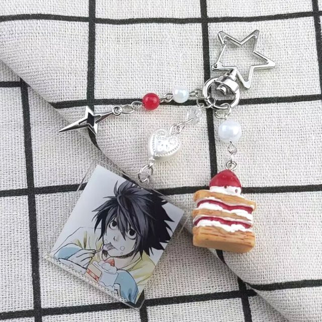 YiYuYiHua Schlüsselanhänger, Anime Death Note L Lawliet, Silber, Unisex - Bild 1