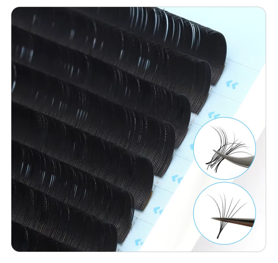 AGUUD Russische Volumen Einzelne Wimpernverlängerungen, Black, Unisex - Bild 3