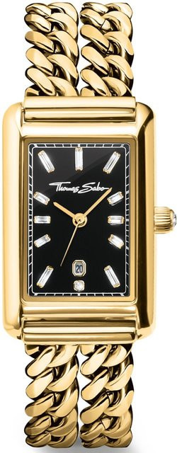 Thomas Sabo Damenuhr, Quarz, Edelstahl, Schwarz, 22 mm - Bild 1