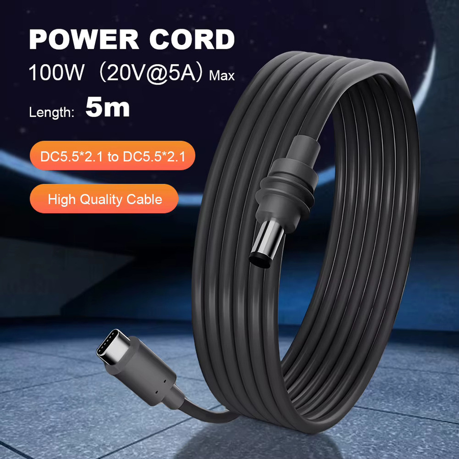 ALLOYSEED Stromkabel Leitungsadapter für Starlink Mini Gen 3, Wasserdichter USB-C zu DC Konverter, 100 W, Schwarz - Bild 2