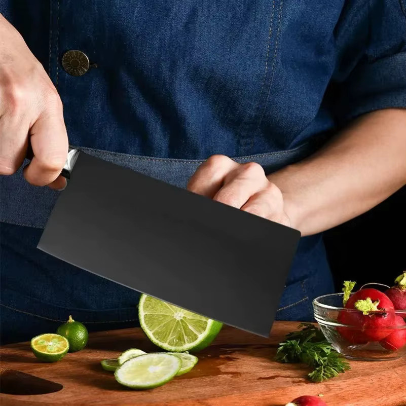 GuanQi Chefmesser aus handgeschmiedeter Klinge mit schwarzem Kunststoffgriff, 20,32 cm - Bild 2