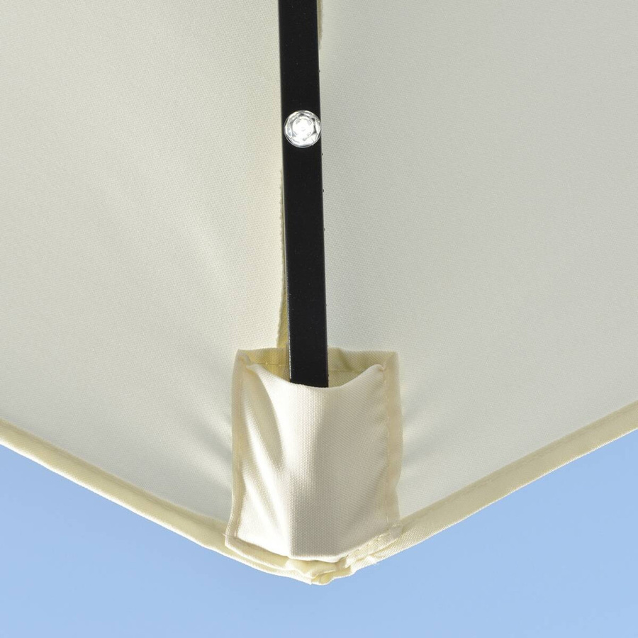 Outsunny Halbrunder Sonnenschirm mit LED und Solarpaneel in Beige, B/H/T: 135 x 240 x 270 cm - Bild 2