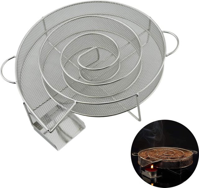 Edelstahl Kaltrauchgenerator für Grill und Räuchergerät in Silber zur Herstellung von Holzrauch für Fleisch und Lachs - Bild 1