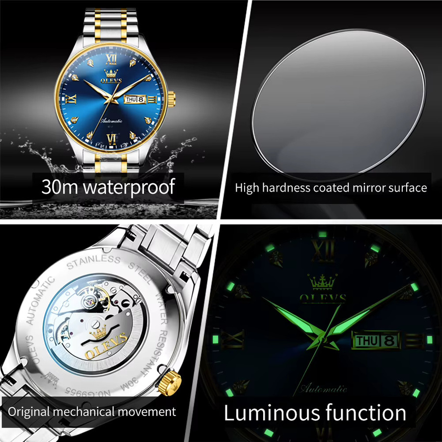 OLEVS Armbanduhr, Automatik, Edelstahl, Herren - Bild 5