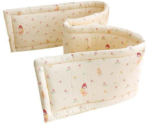 Atmungsaktiver Gitterbett-Stoßfänger aus Baumwolle in Beige für dein Babybett - Bild 1