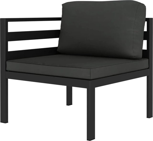 vidaXL 2-tlg Garten-Sofagarnitur aus pulverbeschichtetem Aluminium mit Auflagen in Anthrazit - Bild 1