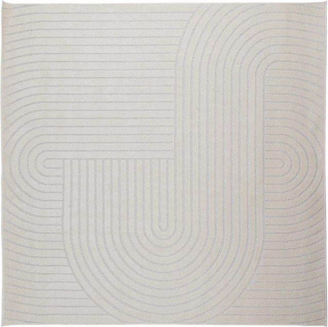 vidaXL Bereichsteppich PALMERAS in Creme, quadratisch, modern und abstrakt, aus Polyester, B/T: 240 x 240 cm - Bild 1