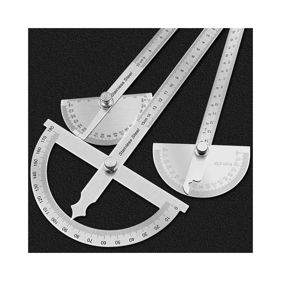 180-Grad-Winkelmesser aus Edelstahl in Silber als Goniometer und Winkelfinder - Bild 6