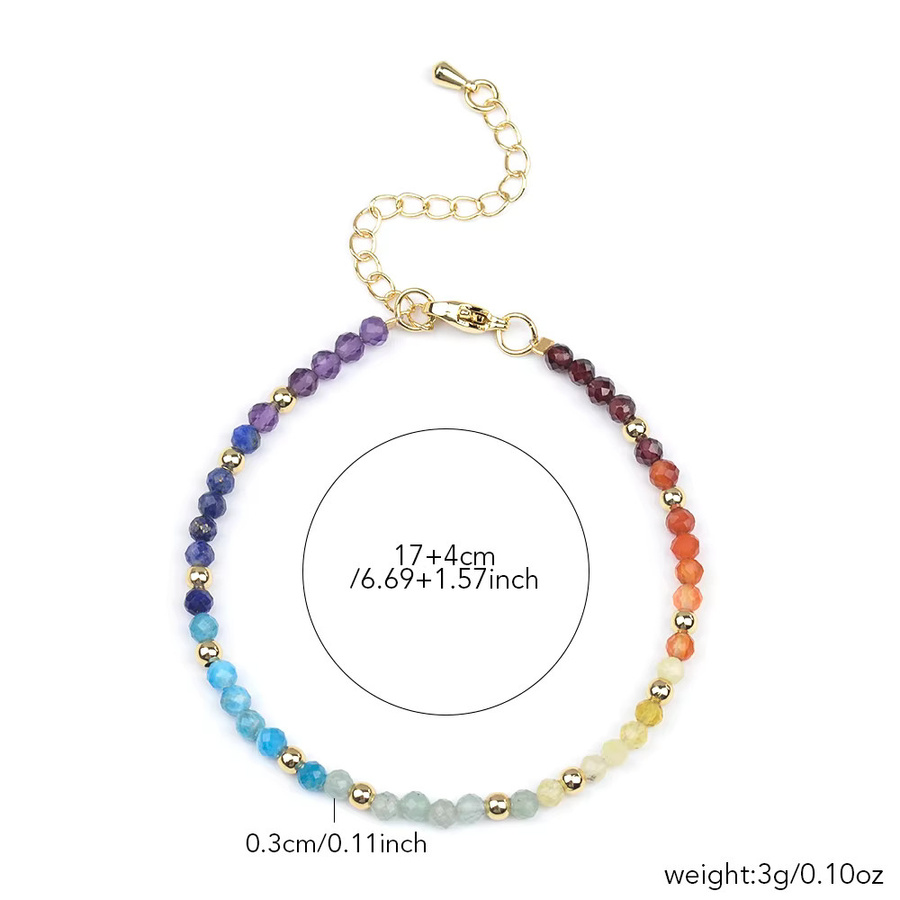 Perlenarmband, gemischte Edelsteine, Granat, Karneol, Opal, Amethyst, Lapis, Aventurin, Apatit - Bild 2