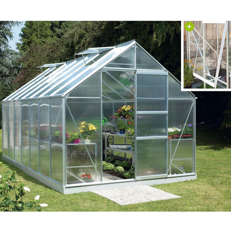 Vitavia Gewächshaus Meridian 1 11500 aus Aluminium mit Polycarbonat in Silber und Transparent, 11,5 m² - Bild 3