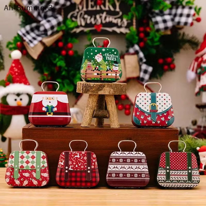 Bunte Weihnachts-Geschenkboxen aus Metall als Tragetaschen für Süßigkeiten und Kekse für Kinder - Bild 5