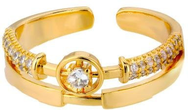 Star Trading Ring, Edelstahl, Gold, Zirkonia, Damen - Bild 1