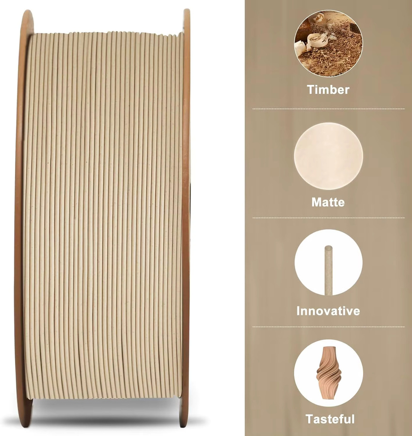 Filajoy3D Holz-PLA Filament für FDM 3D-Drucker, 1,75mm, Beige, 500g - Bild 2