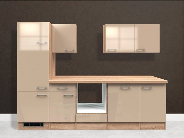 Flex-Well Exclusiv Küchenzeile Orlando in Kaschmir Glanz, Breite: 280 cm, Höhe: 200 cm, Tiefe: 60 cm - Bild 1