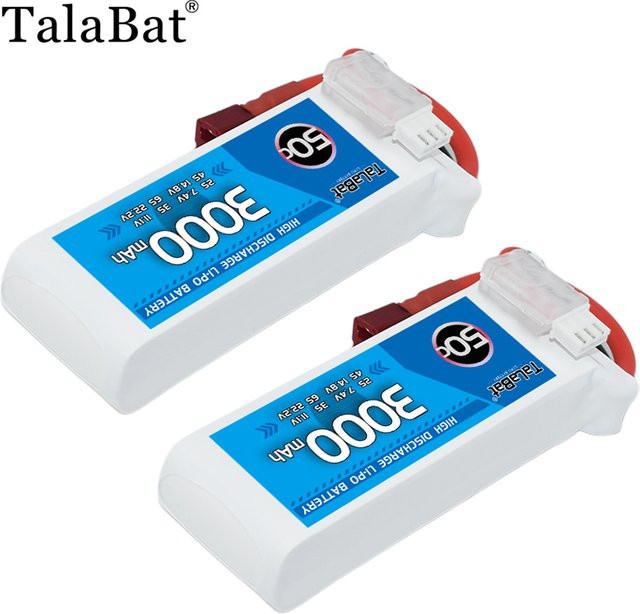 TalaBat 2S Lipo Akku 50C 3000mAh 7.4V mit T/XT60 Stecker, Modellteile - Bild 1