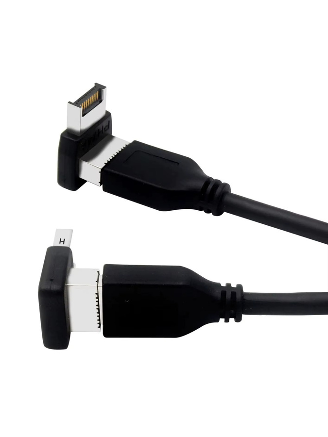 USB 3.1 Front Panel Header Typ E auf USB C Typ C Erweiterungskabel Adapter für Desktop-Computer Motherboard in Schwarz - Bild 4