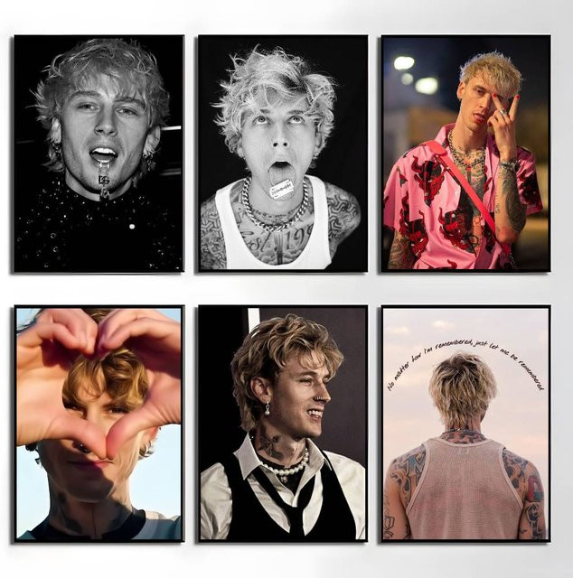 MGK Machine Gun Kelly Poster Aufkleber wasserfeste Wandkunst für Wohnzimmer und Schlafzimmer - Bild 1