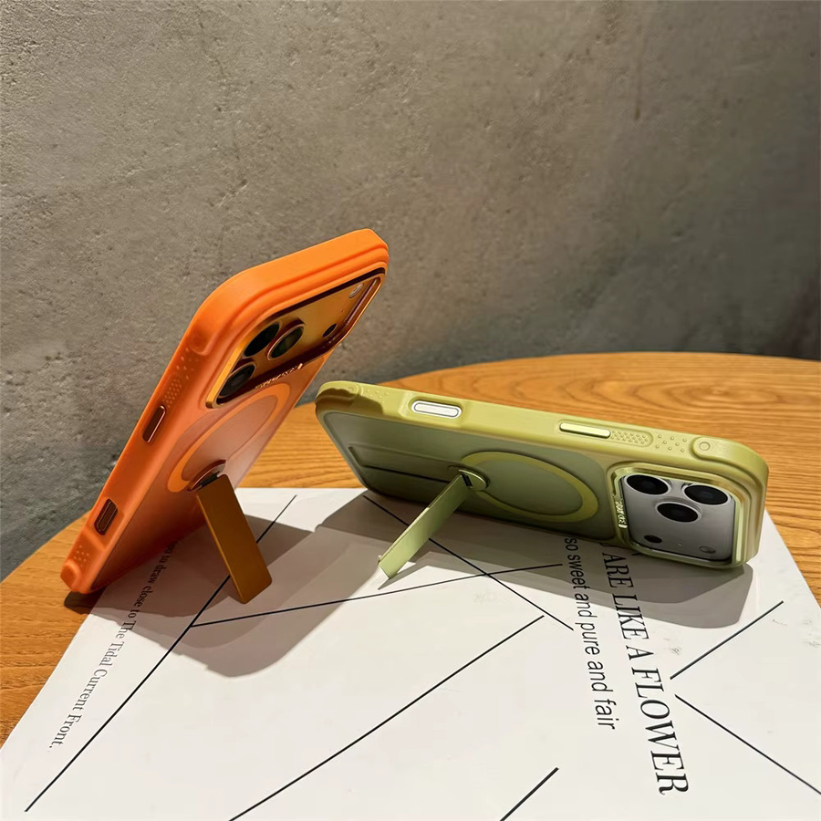 Xeber MagSafe Klappständer Magnetische Klare Hülle für iPhone 11 bis 17 Pro Max Plus, Transparent/Blau - Bild 1