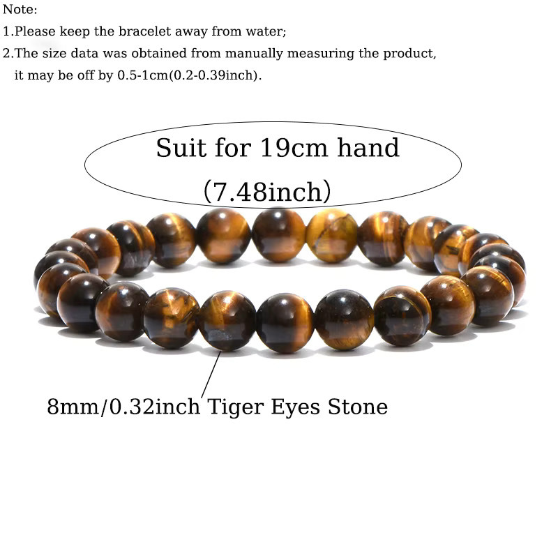 Noter Armband, Tigeraugen Stein, Perle, Braun, Herren - Bild 4