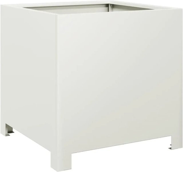 vidaXL Pflanzkübel aus Stahl in Weiß, B/T/H: 40 x 40 x 40 cm - Bild 1