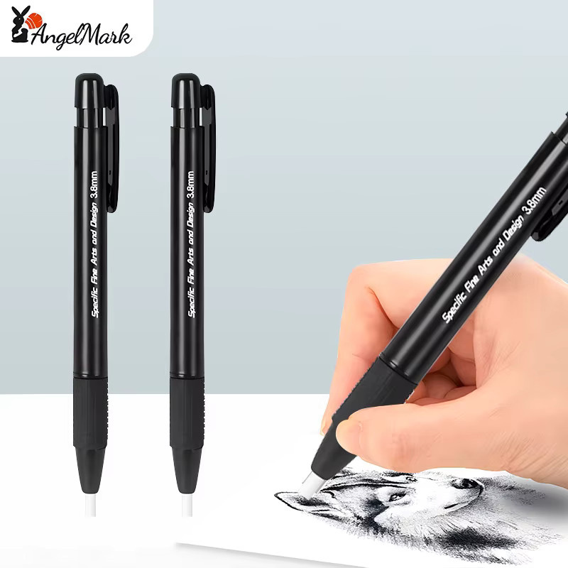 Mechanischer Präzisions-Radiergummi-Stift mit 3,8 mm Highlight-Radiergummi für Künstler und zum Skizzieren, nachfüllbar, Schwarz - Bild 5