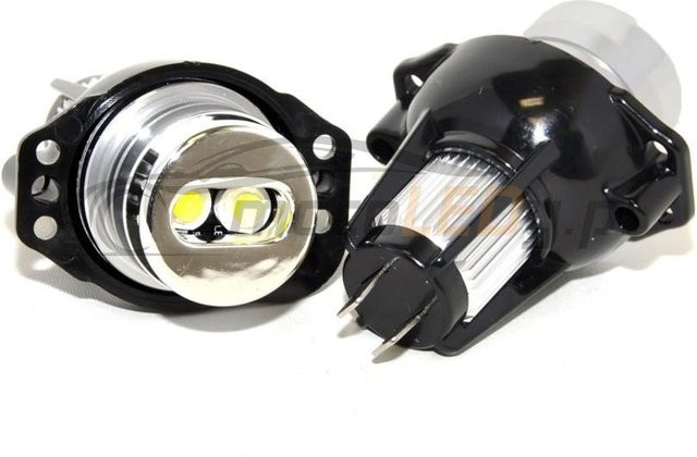 motoLEDy 2er Set 12W LED Ringlicht Birnen in Weiß und Schwarz kompatibel mit BMW E90 E91 12V Off-Road - Bild 1