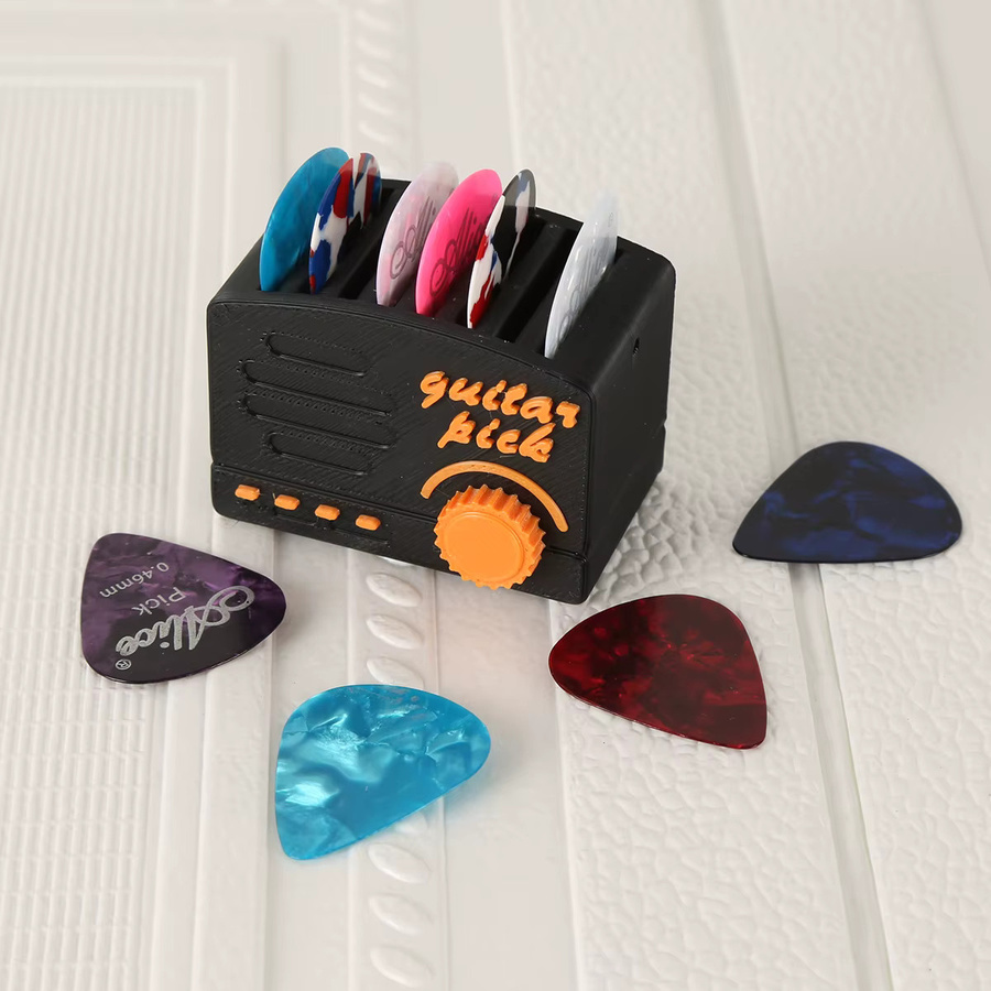 Mini-Aufbewahrungsbox für Gitarrenplektren aus Kunststoff in Schwarz - Bild 2