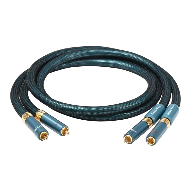 ATAUDIO HiFi 2RCA Audio Kabel mit 8N OCC versilberten Leitern in Blau und Silber - Bild 2