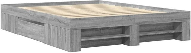 vidaXL Bettgestell mit Schubladen aus Holzwerkstoff in Grau Sonoma, B/T/H: 160 x 203 x 33 cm - Bild 1