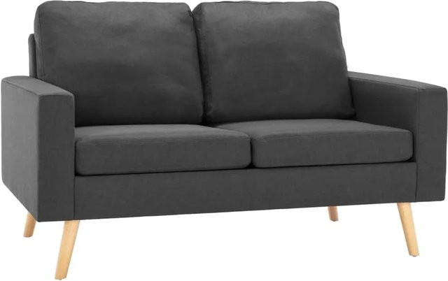 vidaXL 2-teilige Sofagarnitur aus Stoff in Grau mit 2-Sitzer-Sofa und Sessel, modernes Design mit Massivholzrahmen - Bild 1