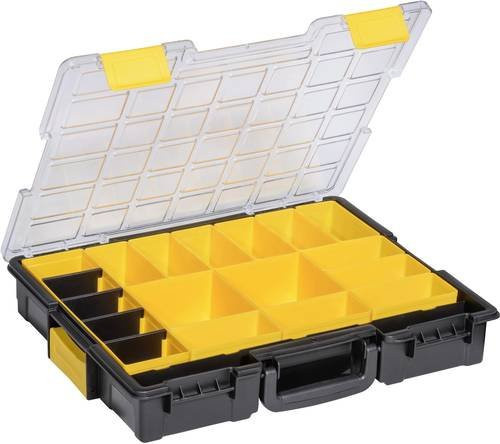 Allit EuroPlus ProK44/19 Sortimentskasten mit 19 Fächern, transparent/schwarz/gelb, B/T/H: 44 x 35,5 x 7,6 cm - Bild 1