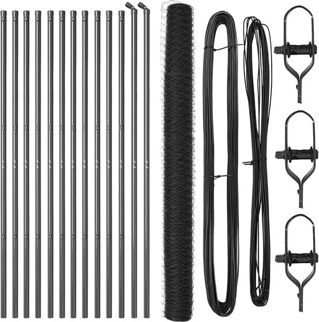 vidaXL Maschenzaun aus Stahl in Grau, B/H: 25 x 150 cm - Bild 1