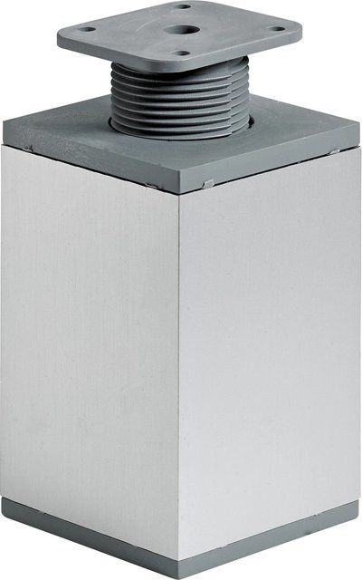 Hettich Möbelfuß Eckig 100 in Aluminium-Optik, Silber, B/T/H: 6,0 x 6,0 x 6,0 cm - Bild 1