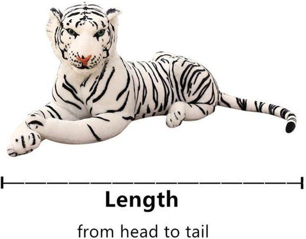 Linyi toy Tiger Plüsch Spielzeug, Weiß, Braun, 75cm - Bild 1