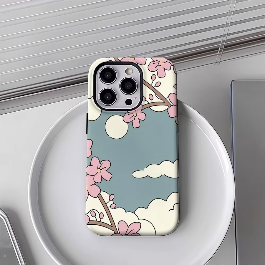 Potdemiel Handyhülle Cherry Blossom Sky für iPhone 17 16 15 14 13 12 Pro Max Plus mit doppelschichtiger Rückseite in Multicolour - Bild 3
